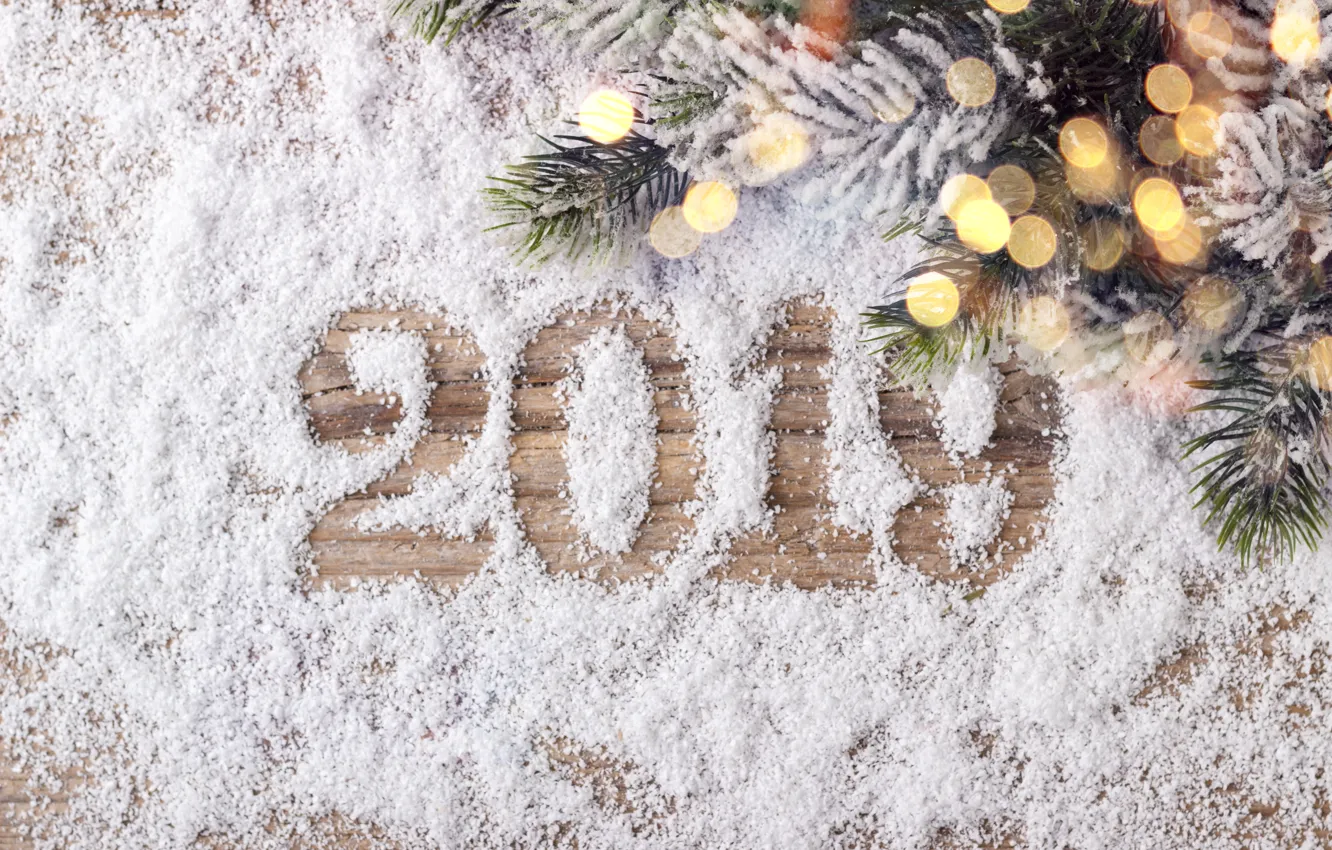 Photo wallpaper snow, decoration, new year, Christmas, Christmas, wood, snow, New Year