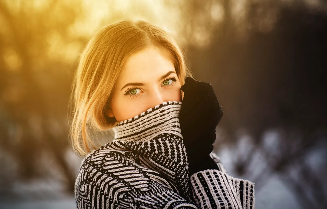 Photo wallpaper look, nature, pose, model, portrait, makeup, hairstyle, beauty