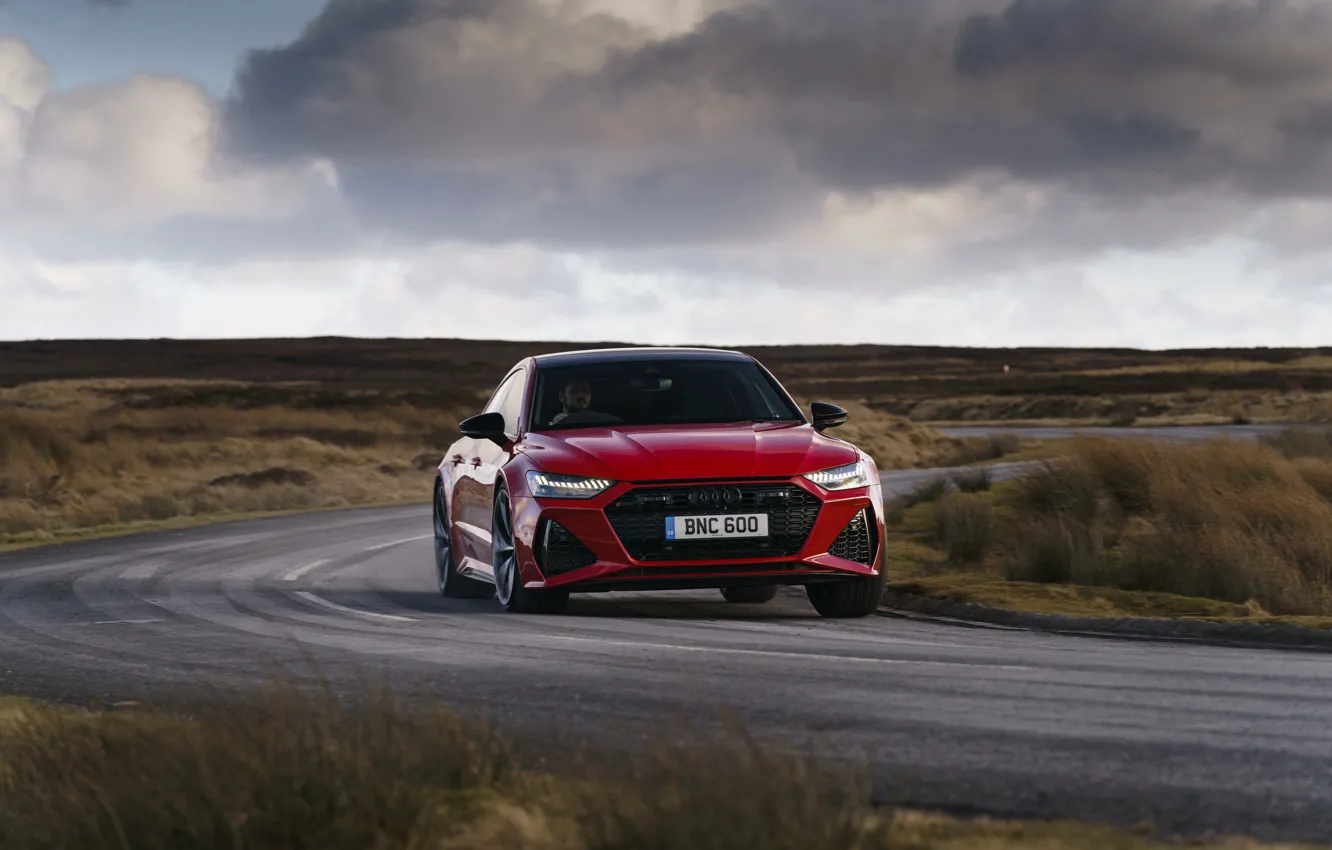 Photo wallpaper Audi, on the road, RS 7, 2020, UK version, RS7 Sportback