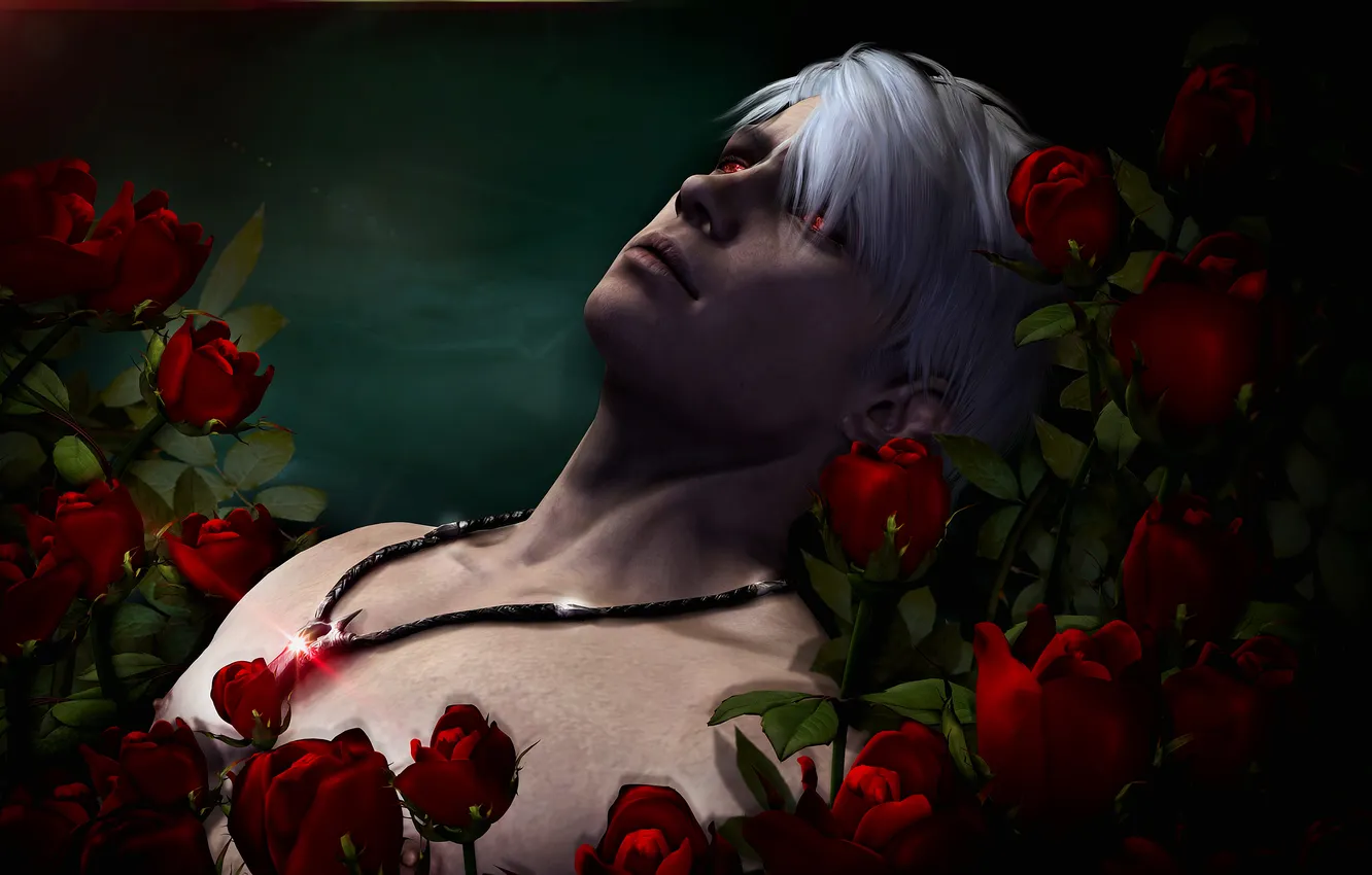 Photo wallpaper demon, rose, flower, Devil May Cry