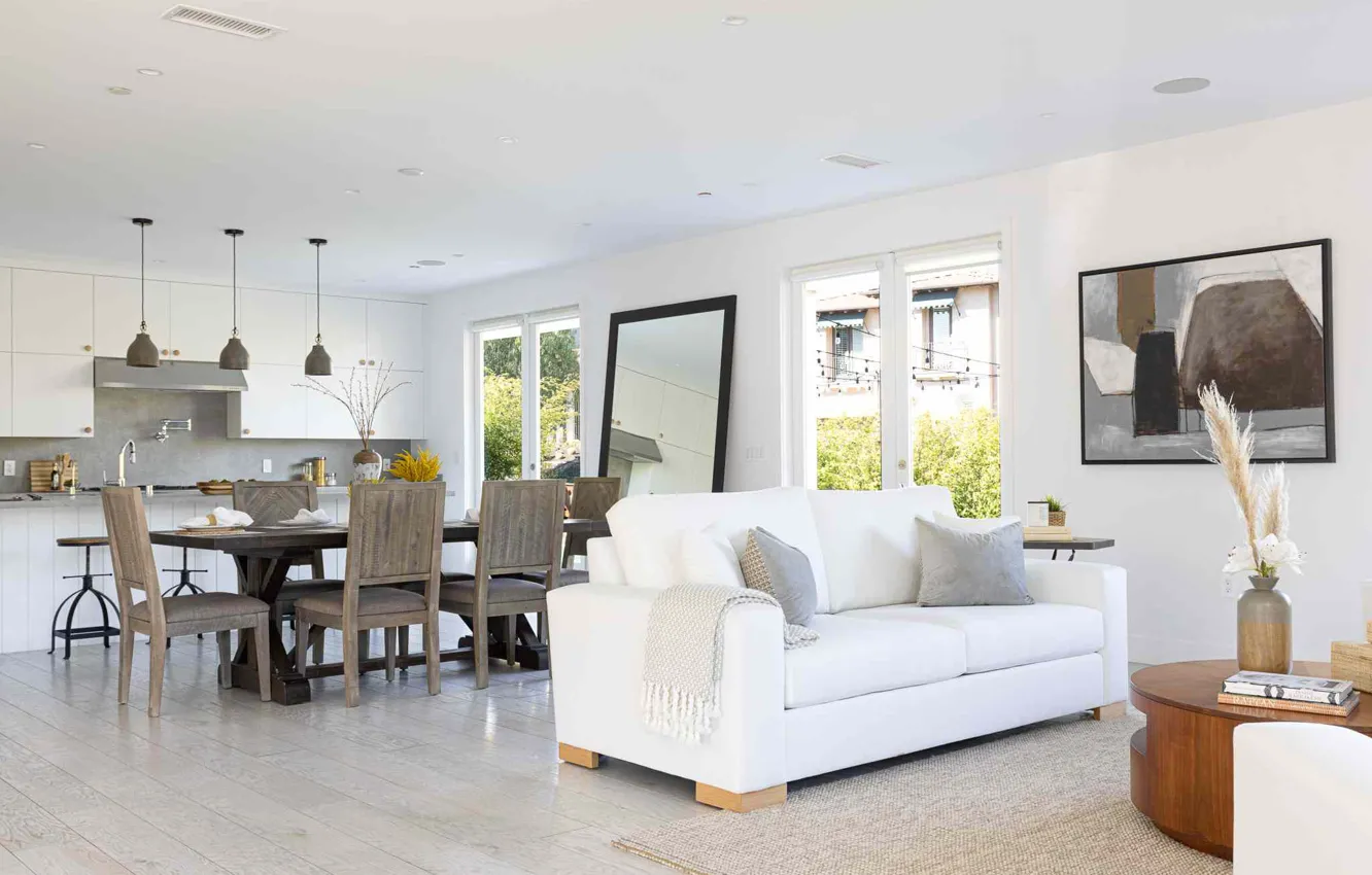 Photo wallpaper style, interior, kitchen, living room, dining room, .