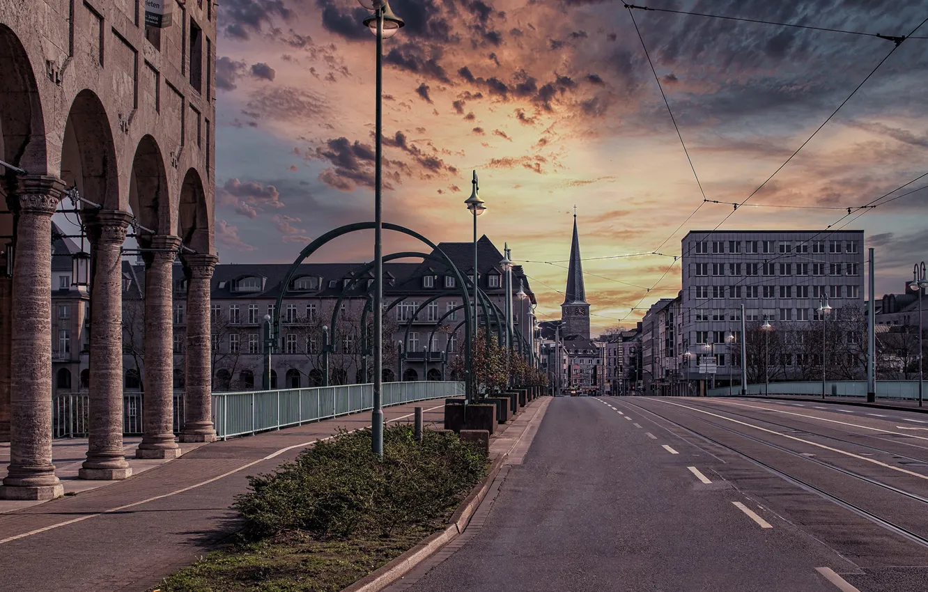 Photo wallpaper the sky, street, building, home, Germany, lights