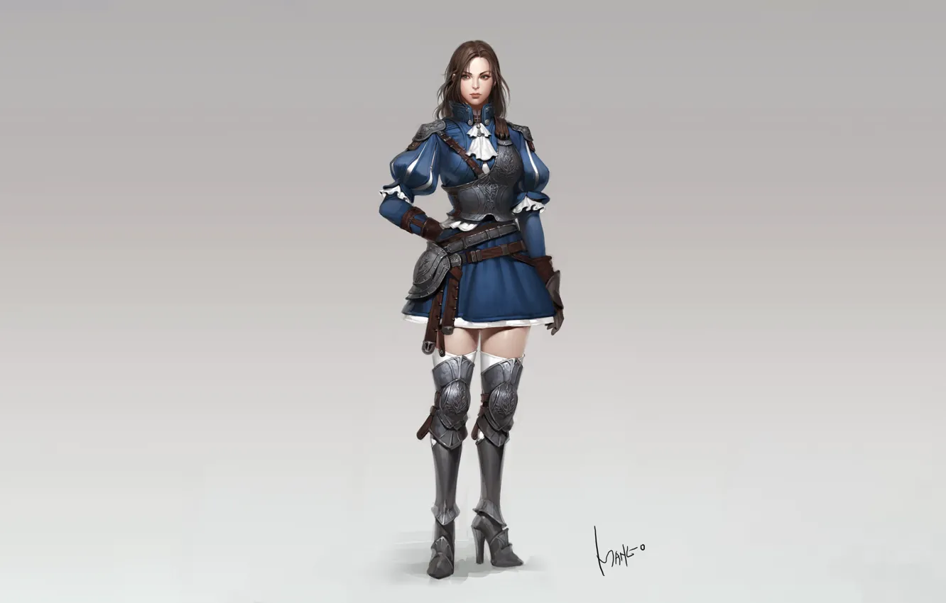 Photo wallpaper girl, fantasy, armor, dress, style, art, beautiful, figure