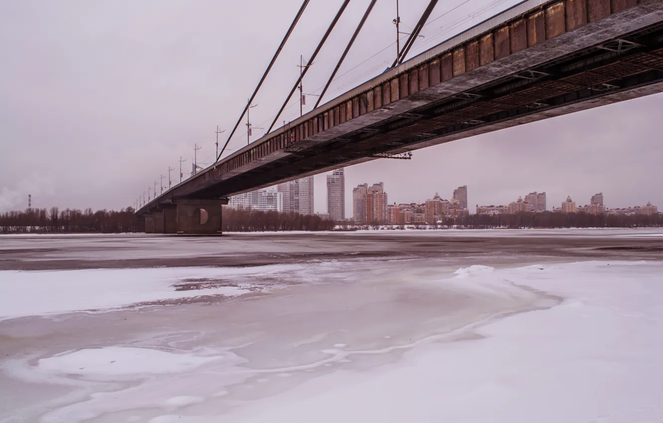 Photo wallpaper winter, ice, Dnepr, Kiev, podmiotom, Moskovskie