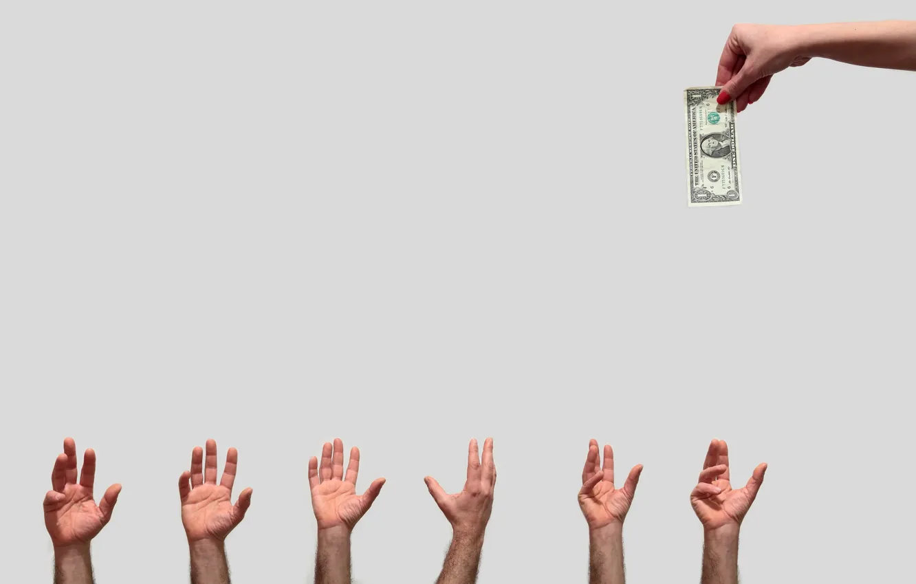 Photo wallpaper money, hands, dollars