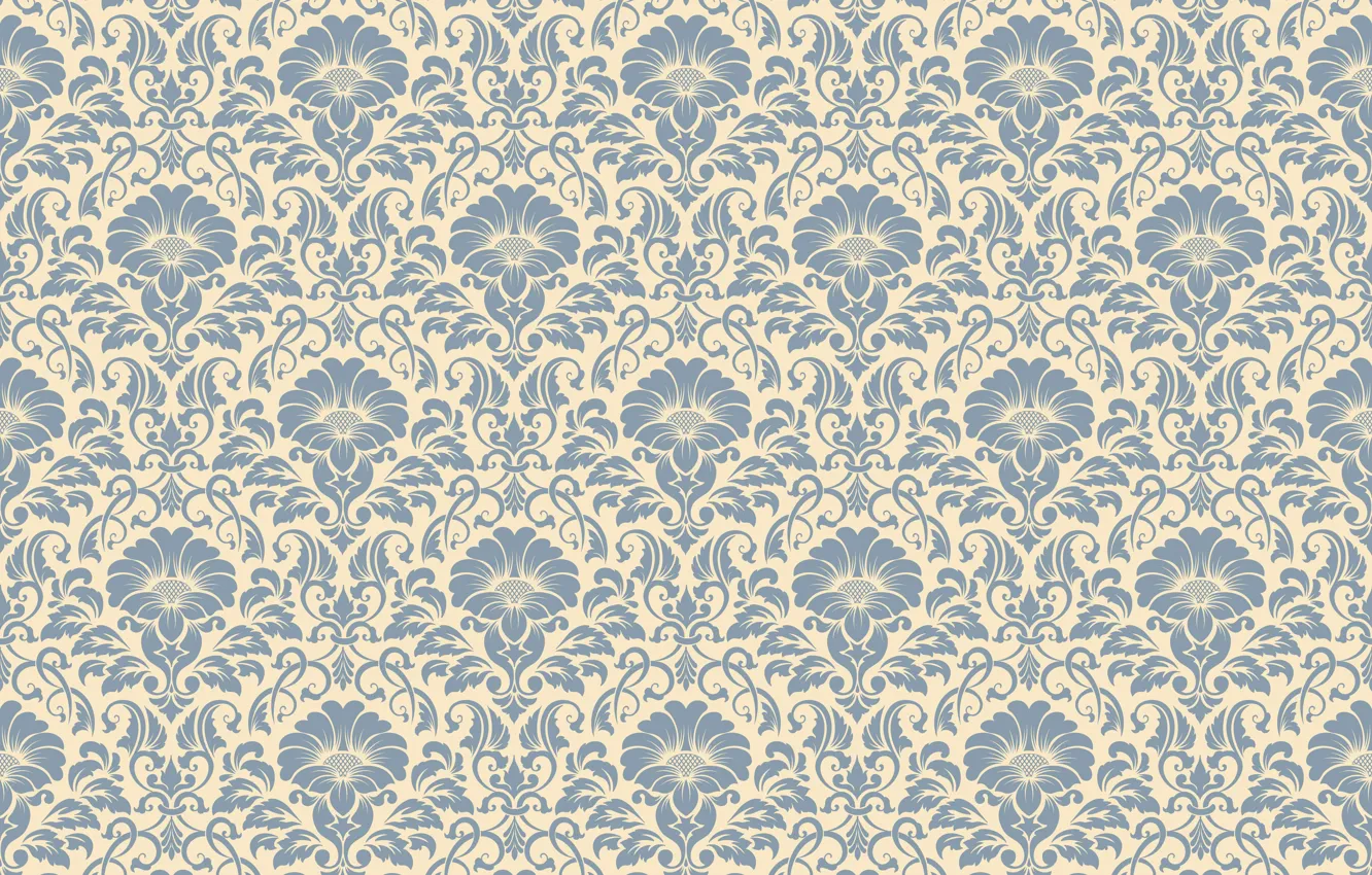 Photo wallpaper flowers, pattern, ornament, style, vintage, ornament, seamless, victorian