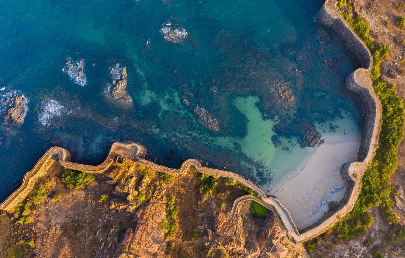 Photo wallpaper sea, India, the, Sindhudurg Fort