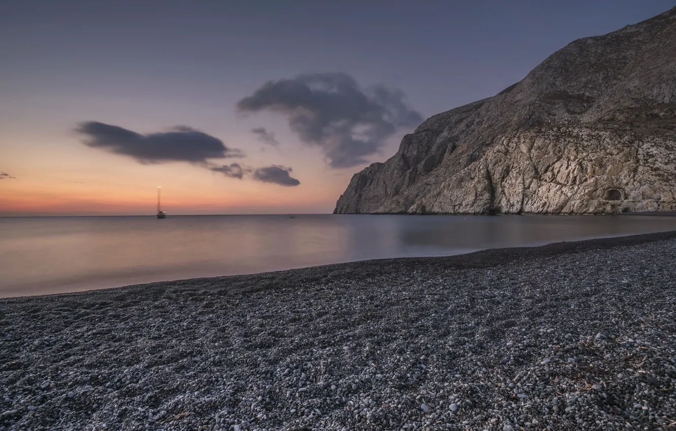 Photo wallpaper sea, sunset, shore