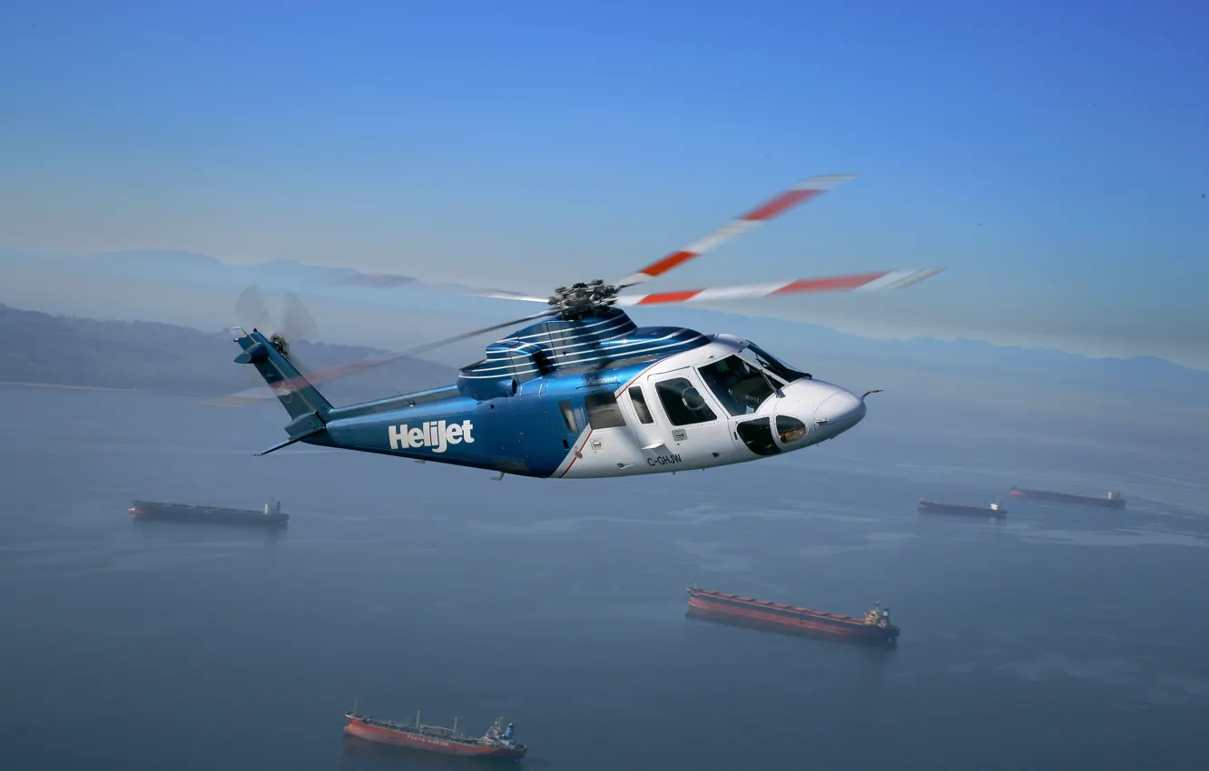 Photo wallpaper Sikorsky, S‑76, HELIJET