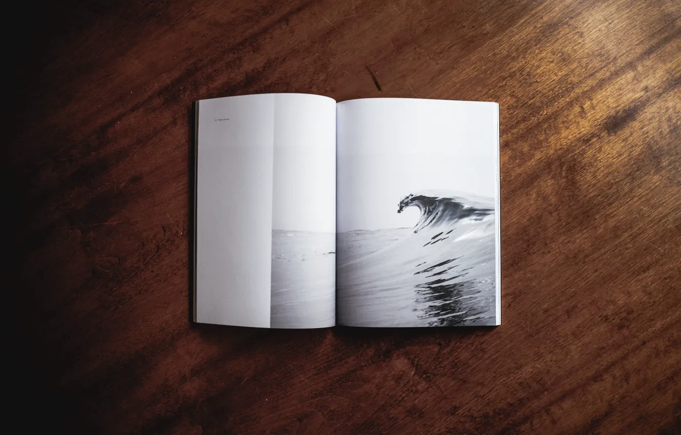 Photo wallpaper table, figure, wave, book