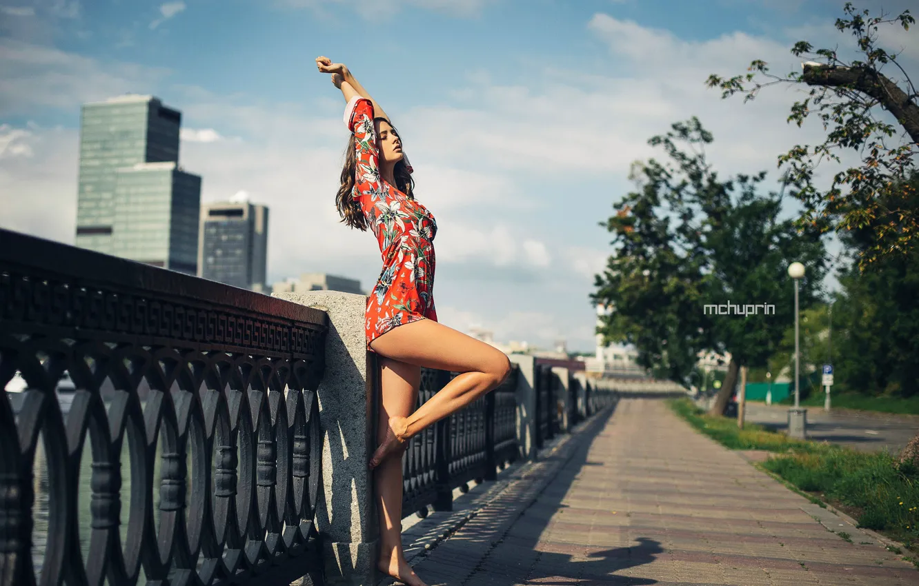 Photo wallpaper Girl, dress, legs, Disha Shemetova, Maksim Chuprin