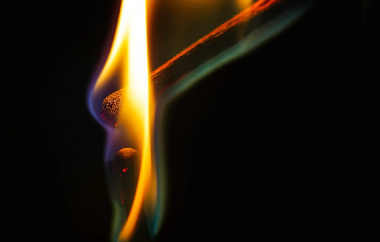 Photo wallpaper macro, fire, matches