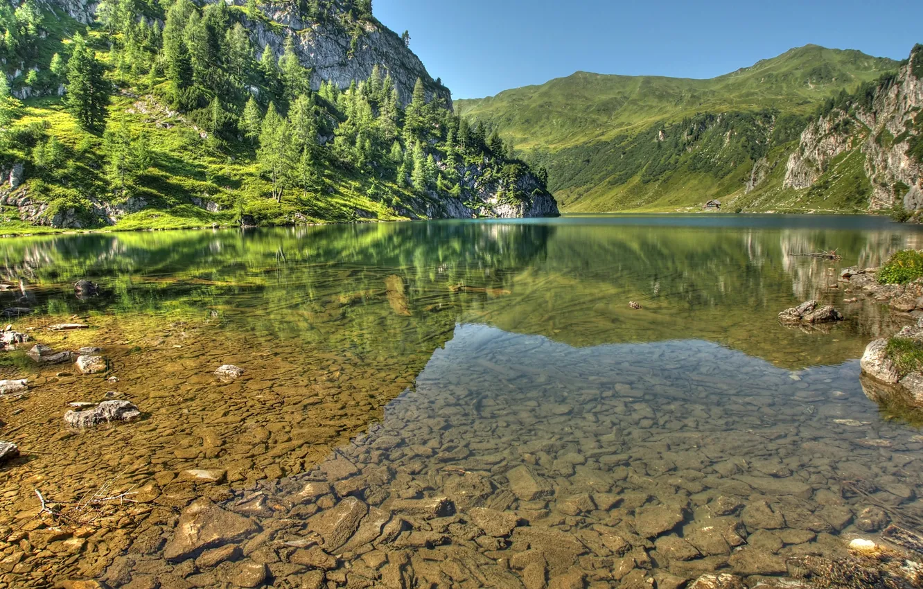 Photo wallpaper mountains, lake, Austria, Alps, Austria, Republic Of Austria