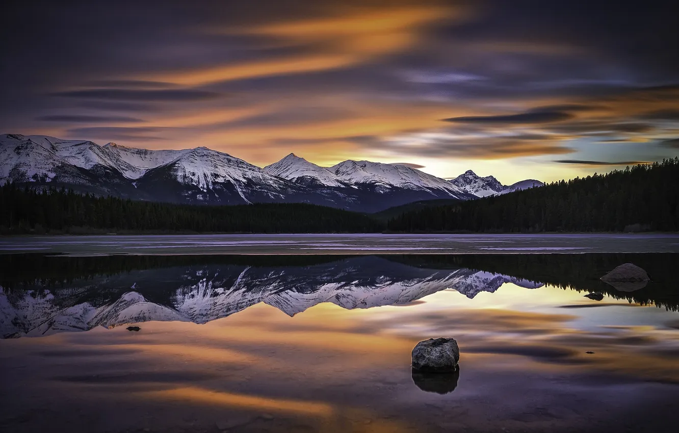 Photo wallpaper forest, landscape, mountains, nature, lake, reflection