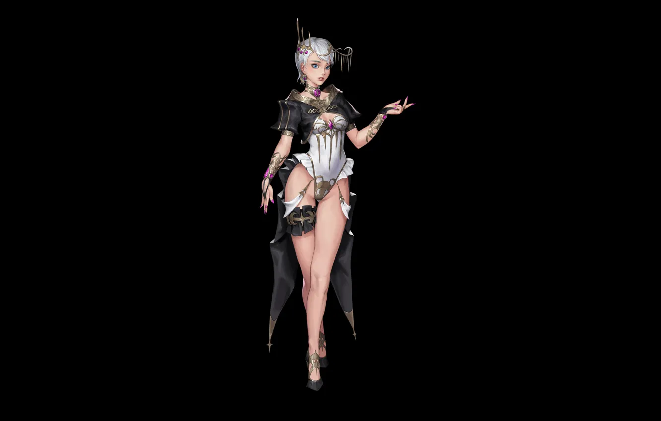 Photo wallpaper girl, style, art, figure, blonde, Illustration, drawing, Minimalism