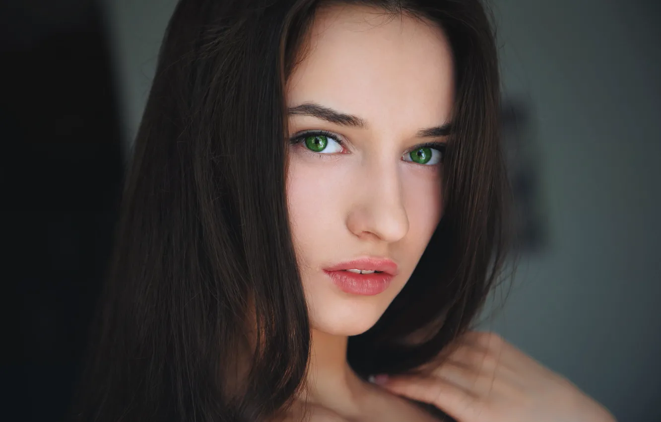 Wallpaper Girl Look Model Lips Face Eyes Brown Hair Sexy For