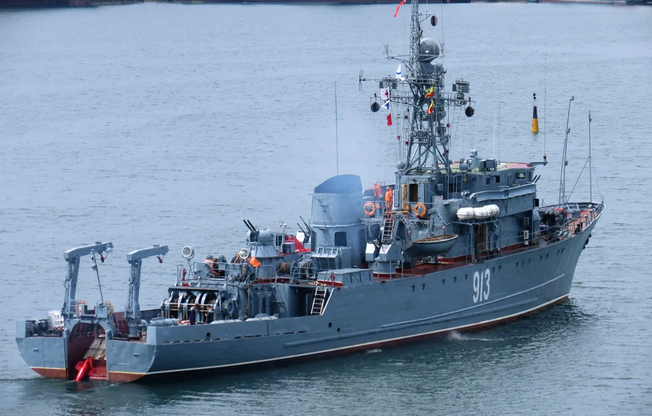 Photo wallpaper sea, minesweeper, Kovrovets