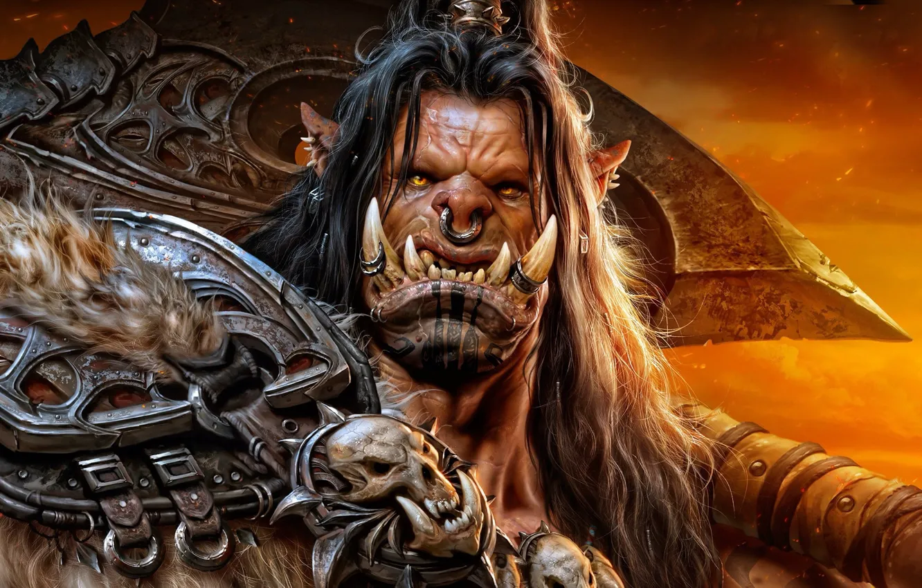 Photo wallpaper the game, Orc, warcraft, wow, The Art of Warcraft, Wei Wang