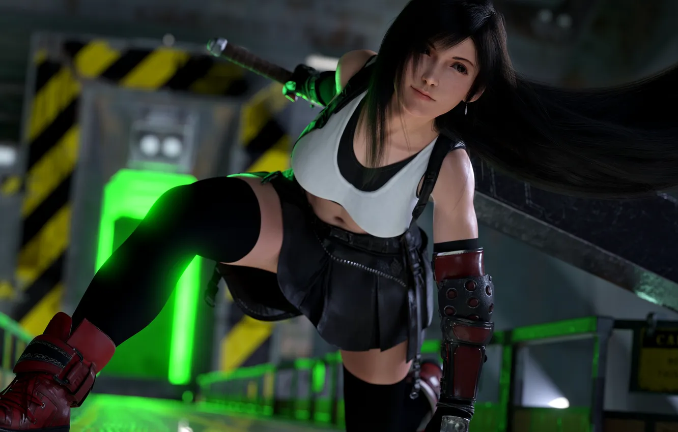 Photo wallpaper girl, Final Fantasy, Tifa, Final Fantasy, Game Art, the girl with the sword, BlendGuardian, Those …