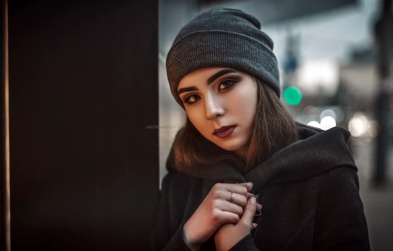 Photo wallpaper portrait, look, coat, Anton Kharisov, Anton Harisov, brown hair, beauty, hat