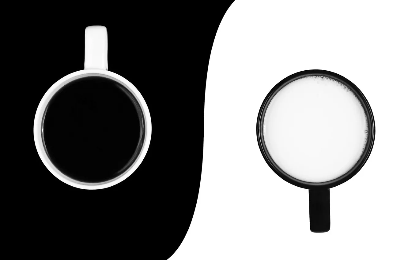 Photo wallpaper white, black, Cup, Yin, Yang