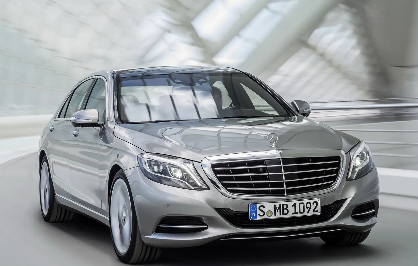 Photo wallpaper lights, Mercedes-Benz, grille, Mercedes, Hybrid, the front, S 400