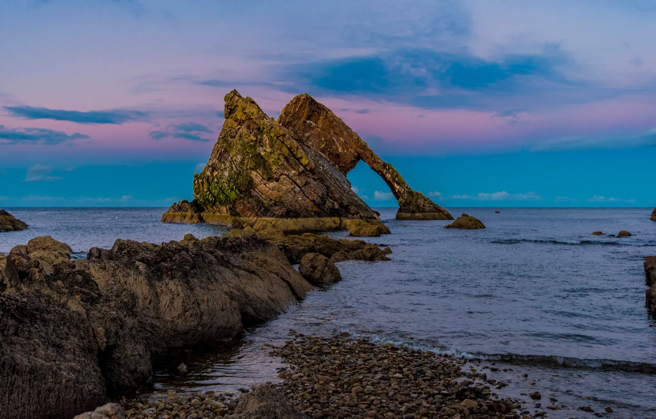 Photo wallpaper sea, nature, rocks, Bowfiddle Rock, Шотландияt, Seas