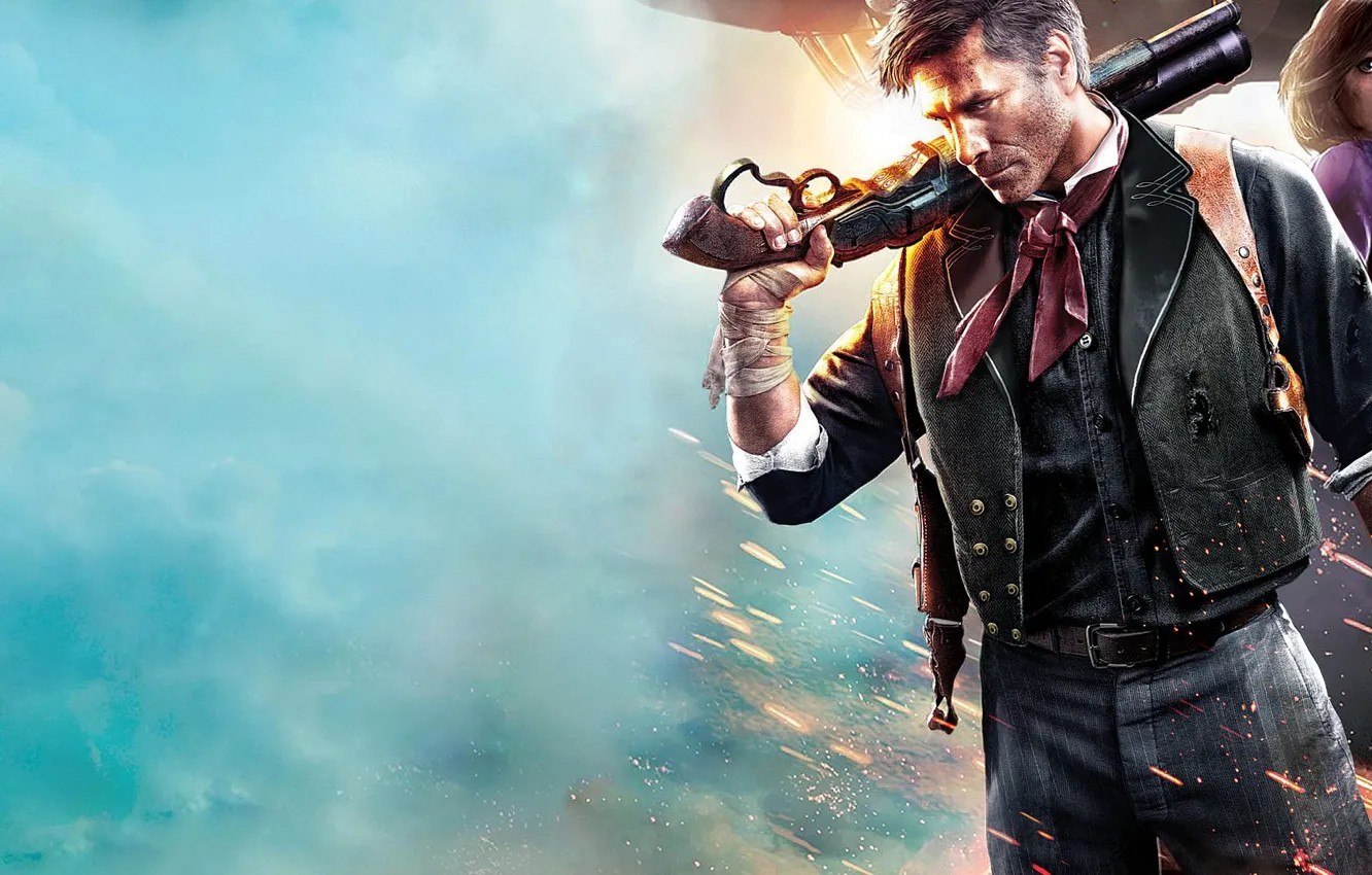 Photo wallpaper poster, BioShock Infinite, Elizabeth, Booker