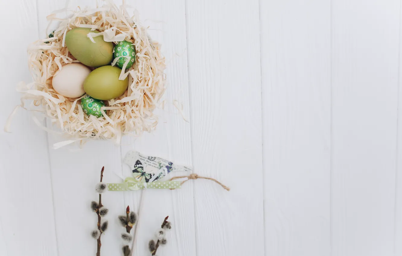 Photo wallpaper holiday, eggs, spring, Easter, socket, bird, decor