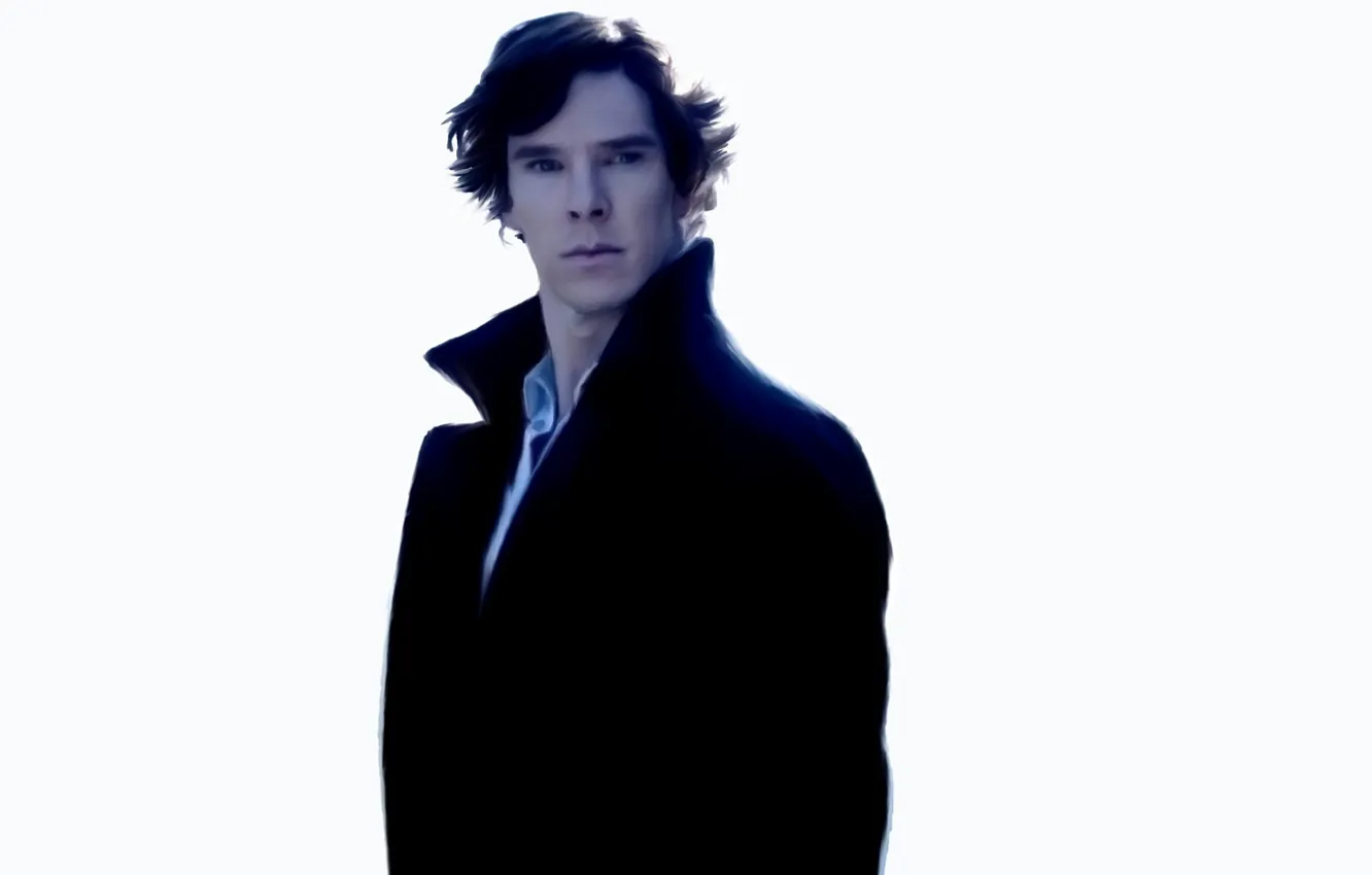 Photo wallpaper background, movie, art, painting, Sherlock Holmes, coat, Benedict Cumberbatch, Benedict Cumberbatch
