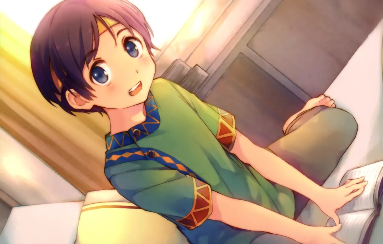 Photo wallpaper happiness, smile, art, Gargantua, Suisei no Gargantia, Bevel