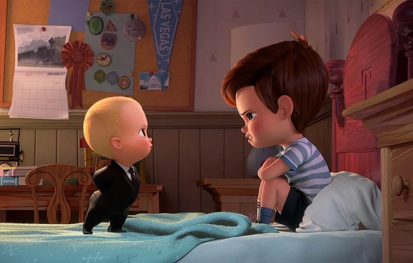 Photo wallpaper spy, boy, baby, brothers, suit, kid, tie, The Boss Baby