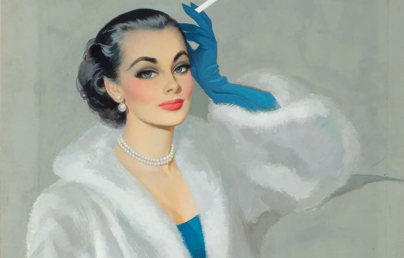 Photo wallpaper girl, portrait, painting, painting, Illustrator, Pin Ap, CHARLES GATES SHELDON