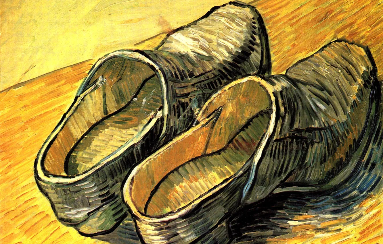 Photo wallpaper shoes, Vincent van Gogh, Arles, A Pair of Leather Clogs