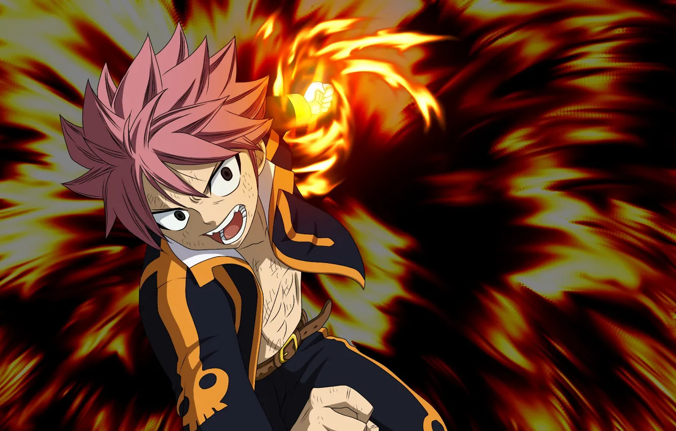 Photo wallpaper lights, anime, art, guy, fairy tail, Natsu, Fairy tail, Dragneel
