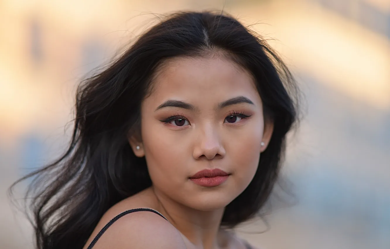 Photo wallpaper look, face, hair, Kayla