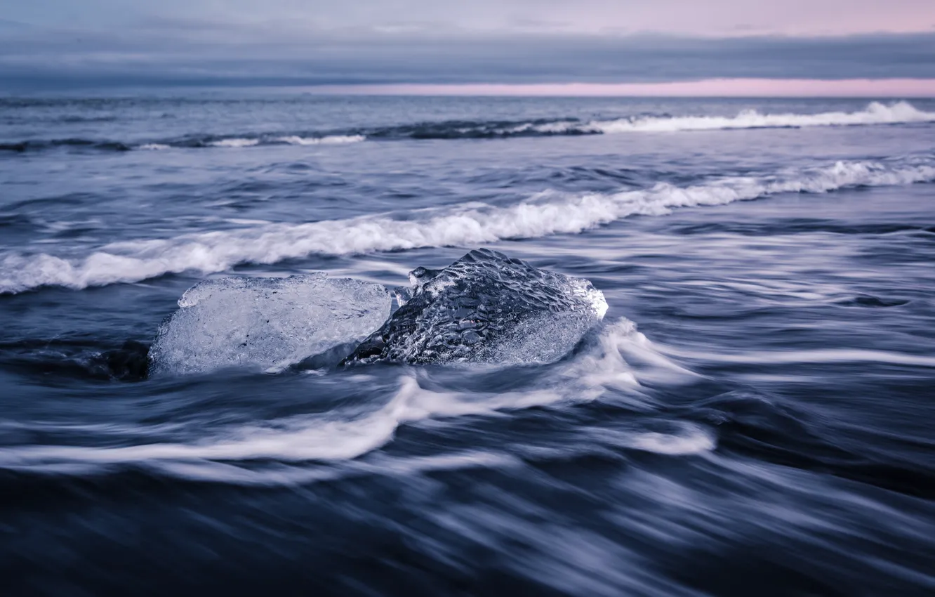 Photo wallpaper ice, winter, sea, ice