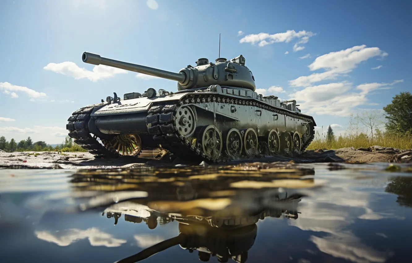 Photo wallpaper water, tank, digital art, AI art, The Art of Artificial Intelligence, neural network