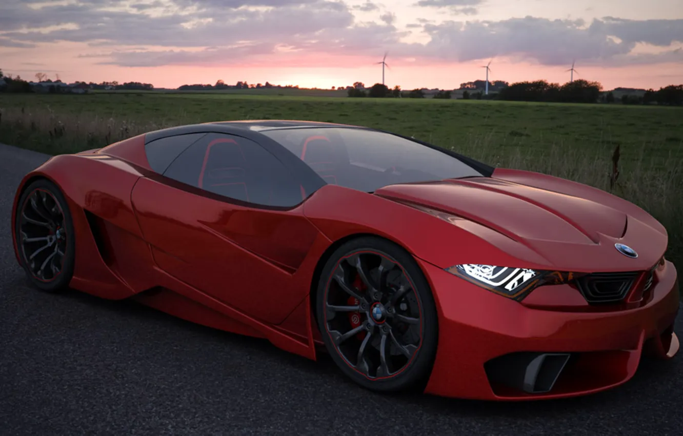 Photo wallpaper auto, Concept, red, BMW, GT4, M10