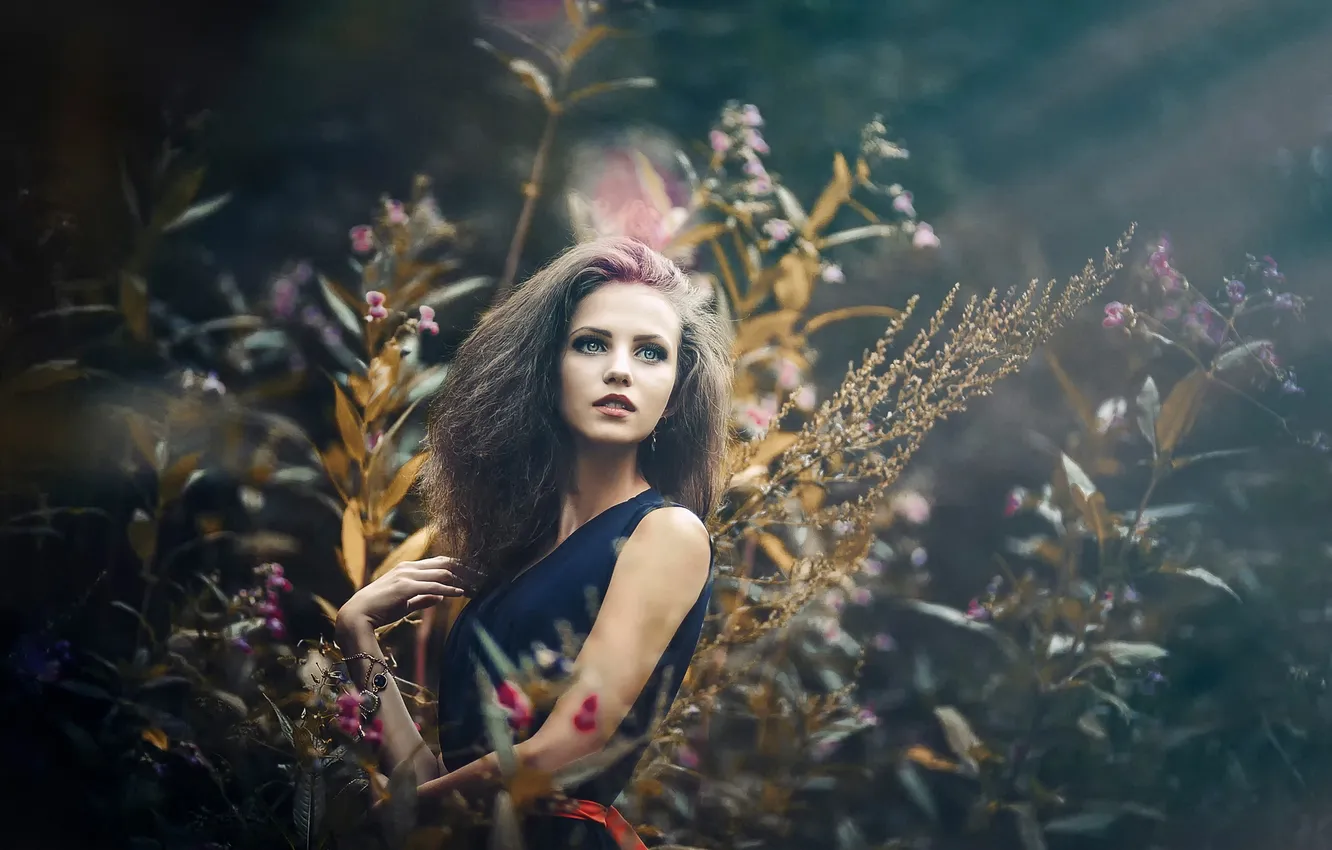 Photo wallpaper look, decoration, flowers, nature, portrait