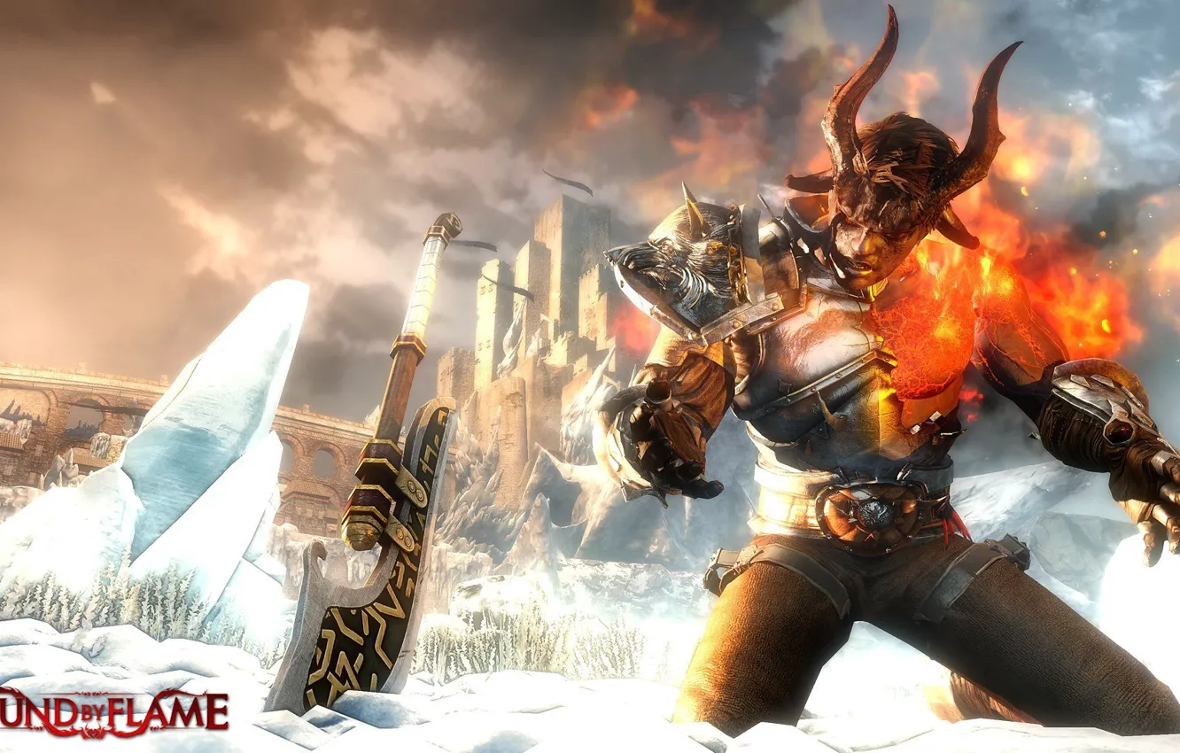 Photo wallpaper the demon, mercenary, Bound by Flаme