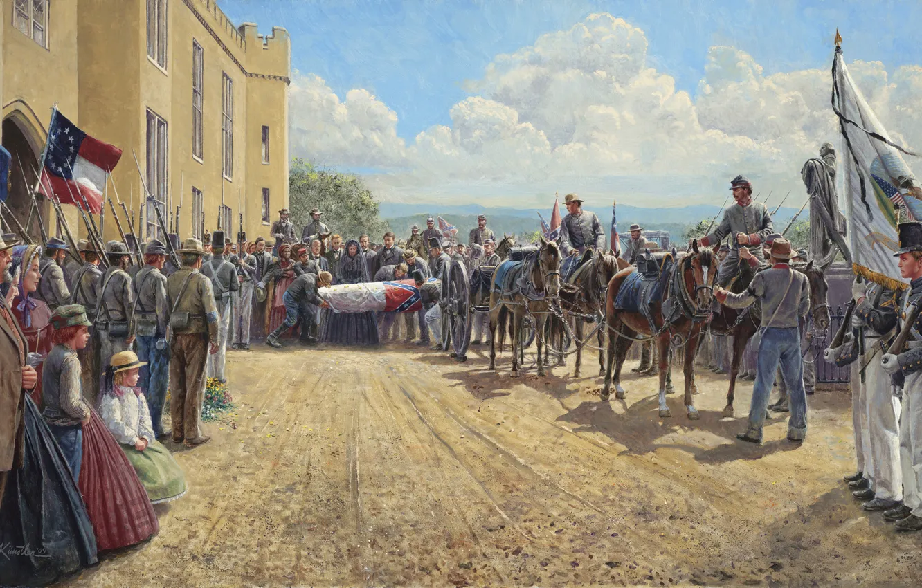 Photo wallpaper soldiers, VMI, May 15, The Civil War, Jackson\'s Funeral, Last Tribute of Respect, 1863