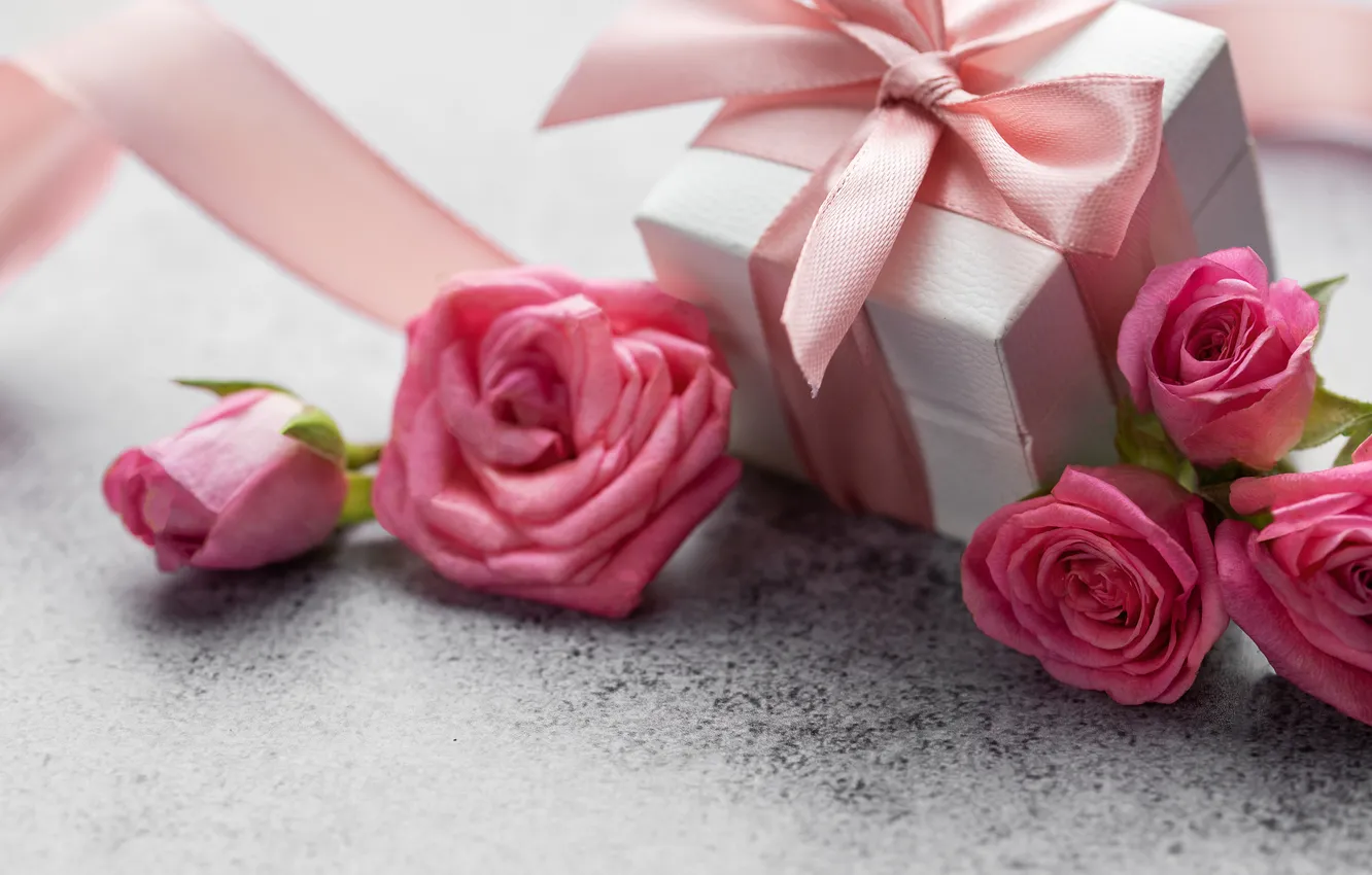 Photo wallpaper love, flowers, gift, romance, heart, roses, bouquet, love