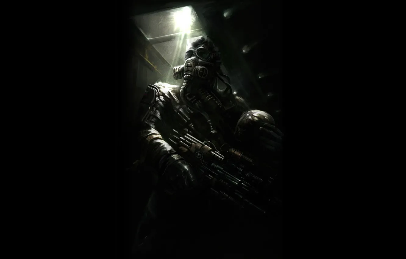 Photo wallpaper metro, people, gas mask, THQ, Metro 2033, Metro: Last Light, Beech, 4A Games