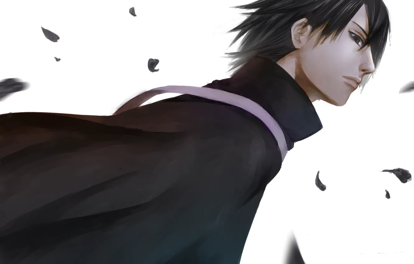 Photo wallpaper foliage, Naruto, art, Sasuke Uchiha