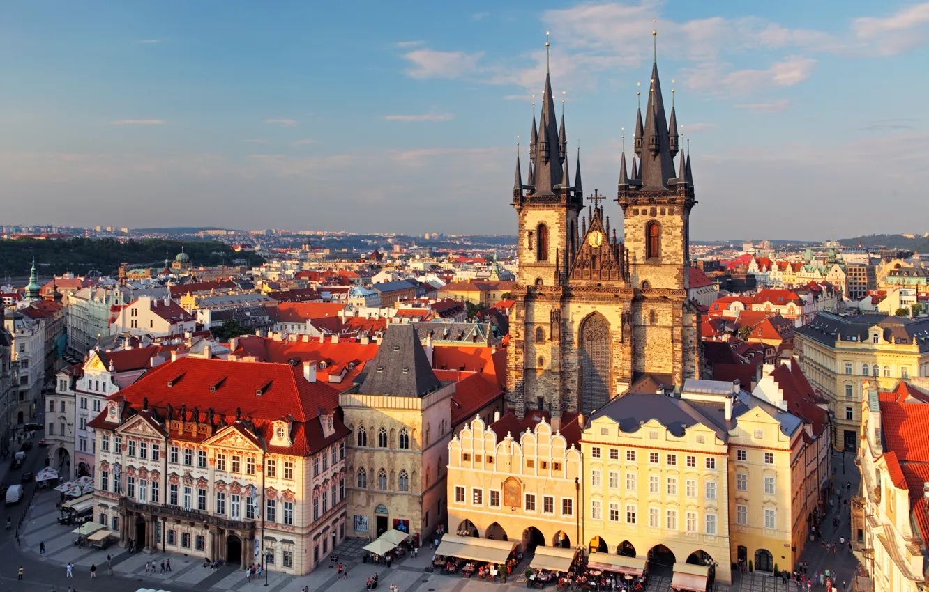 Photo wallpaper the city, Prague, Czech Republic, Prague, Czech Republic, Old Town Square