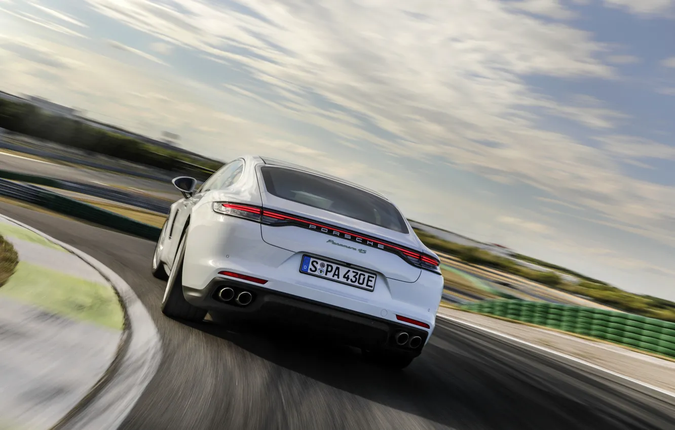 Photo wallpaper Porsche, Panamera, back, 2021, Panamera 4S E-Hybrid