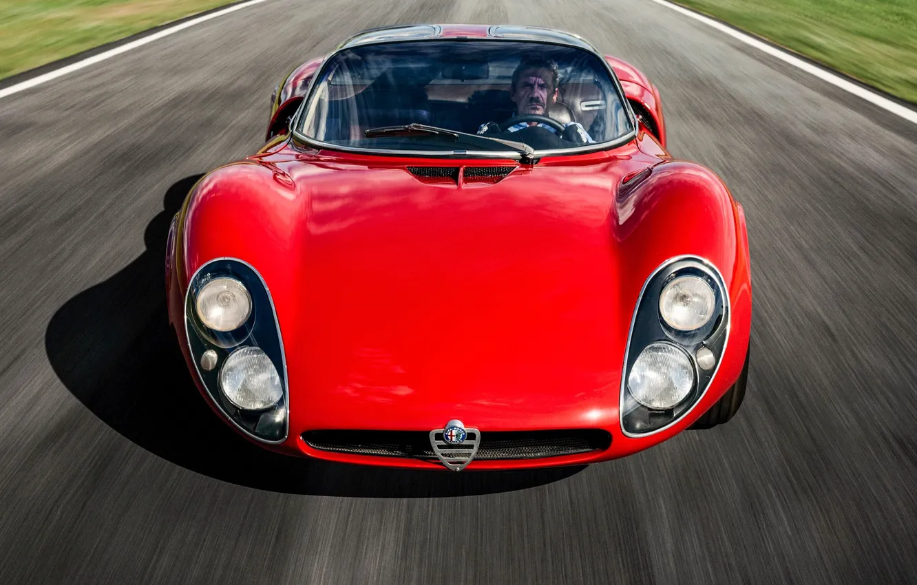 Photo wallpaper Alfa Romeo, 1967, drive, 33 Road, Type 33, Alfa Romeo 33 Stradale Prototype