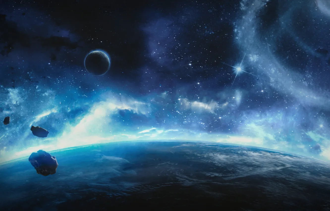Photo wallpaper space, planet, by ioitami