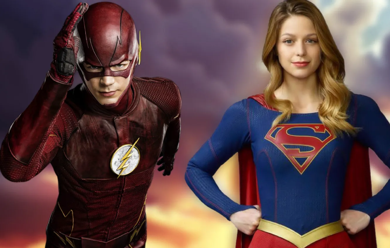 Photo wallpaper supergirl, crossover, Flash, Barry Allen, Kara Denver